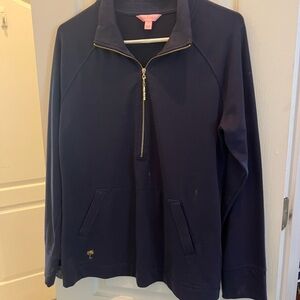 Lilly Pulitzer Navy Pullover with Gold Details